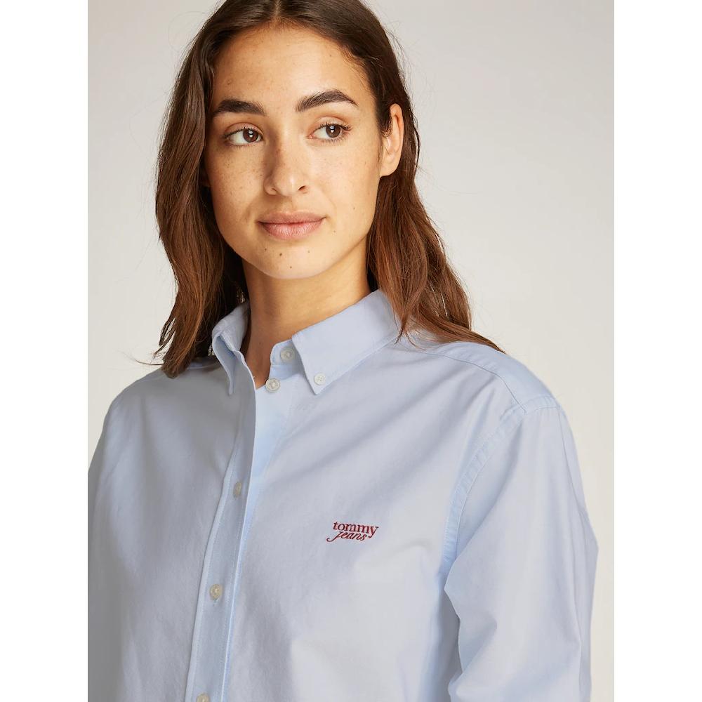 Tommy Jeans Hemdbluse »TJW RLX SCRIPT OXFORD SHIRT« Mit Logo-Stickereien