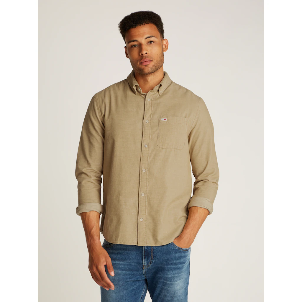 Tommy Jeans Hemdjacke »TJM ENTRY CORD SHIRT EXT« mit Brusttasche und Logostickerei ▷ kaufen
