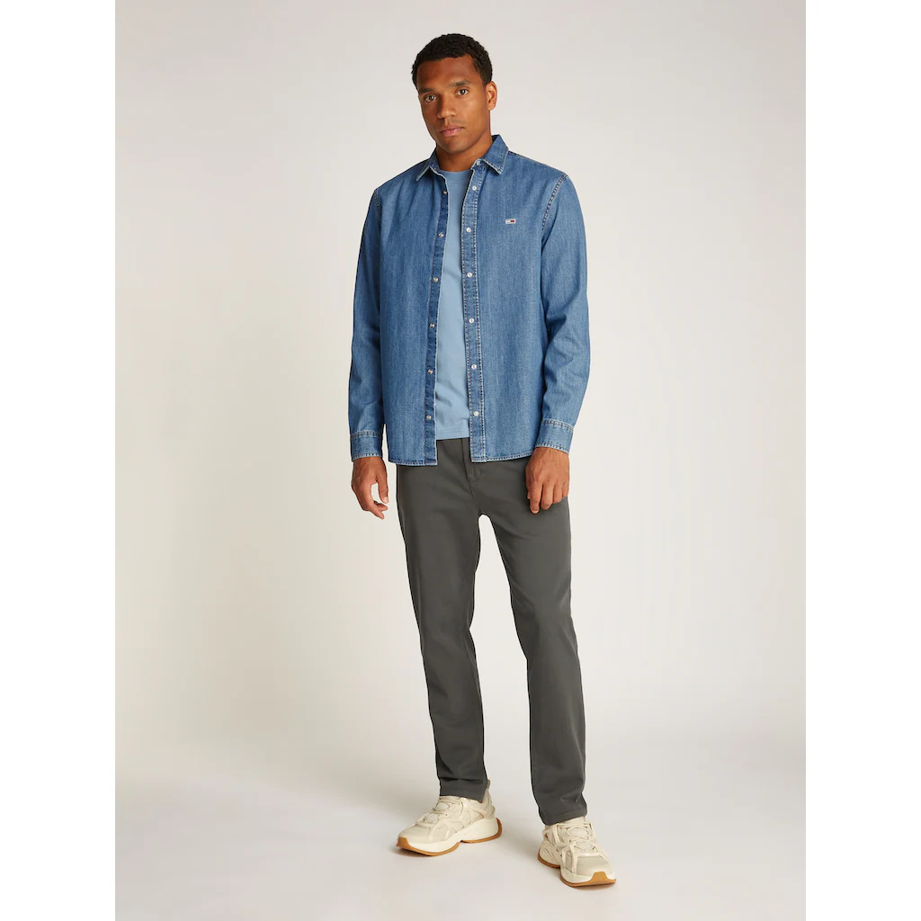 Tommy Jeans Jeanshemd »RGLR FIT SHIRT MID BLUE« In Blauer Waschung ▷ Für