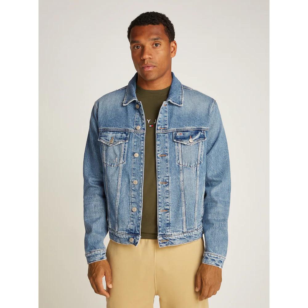 Tommy Jeans Jeansjacke »RYAN RGLR TRCKR JCKT AI6137« in blauer Waschung ▷ für