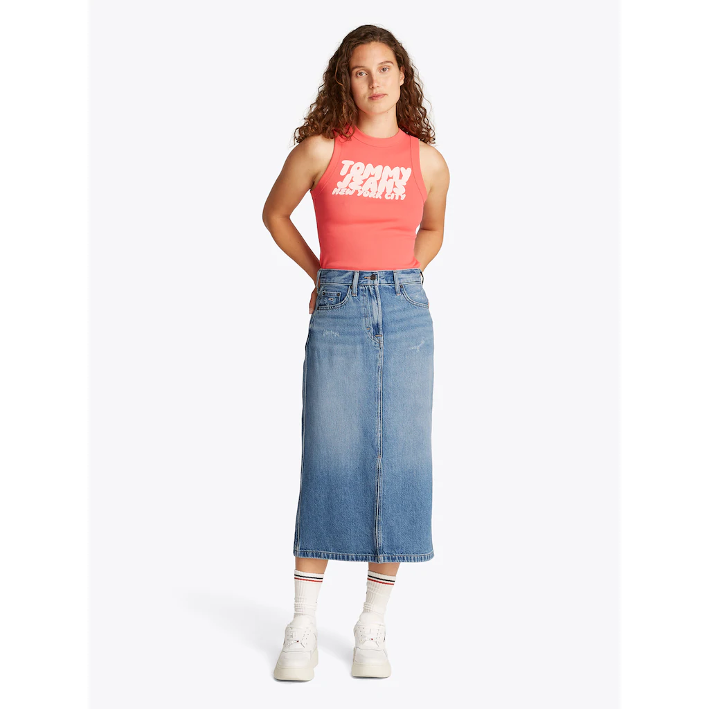Tommy Jeans Jeansrock »CLAIRE MIDI SKIRT BI8036« In Midi-Länge In Blauer Waschung