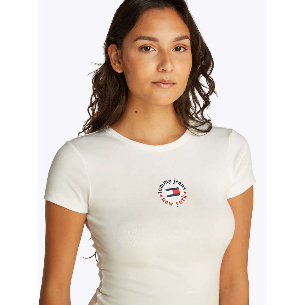 Tommy Jeans Jerseykleid »TJW BODYCON LOGO 2 DRESS« Mit Logostickerei Mit Kurzarm In Midi-Länge