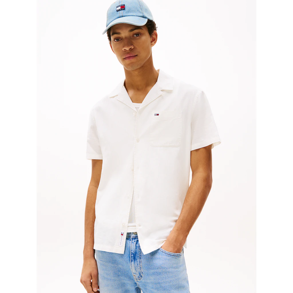 Tommy Jeans Kurzarmhemd »TJM LINEN BLEND CAMP SS EXT« Mit V-Ausschnitt ▷ Für