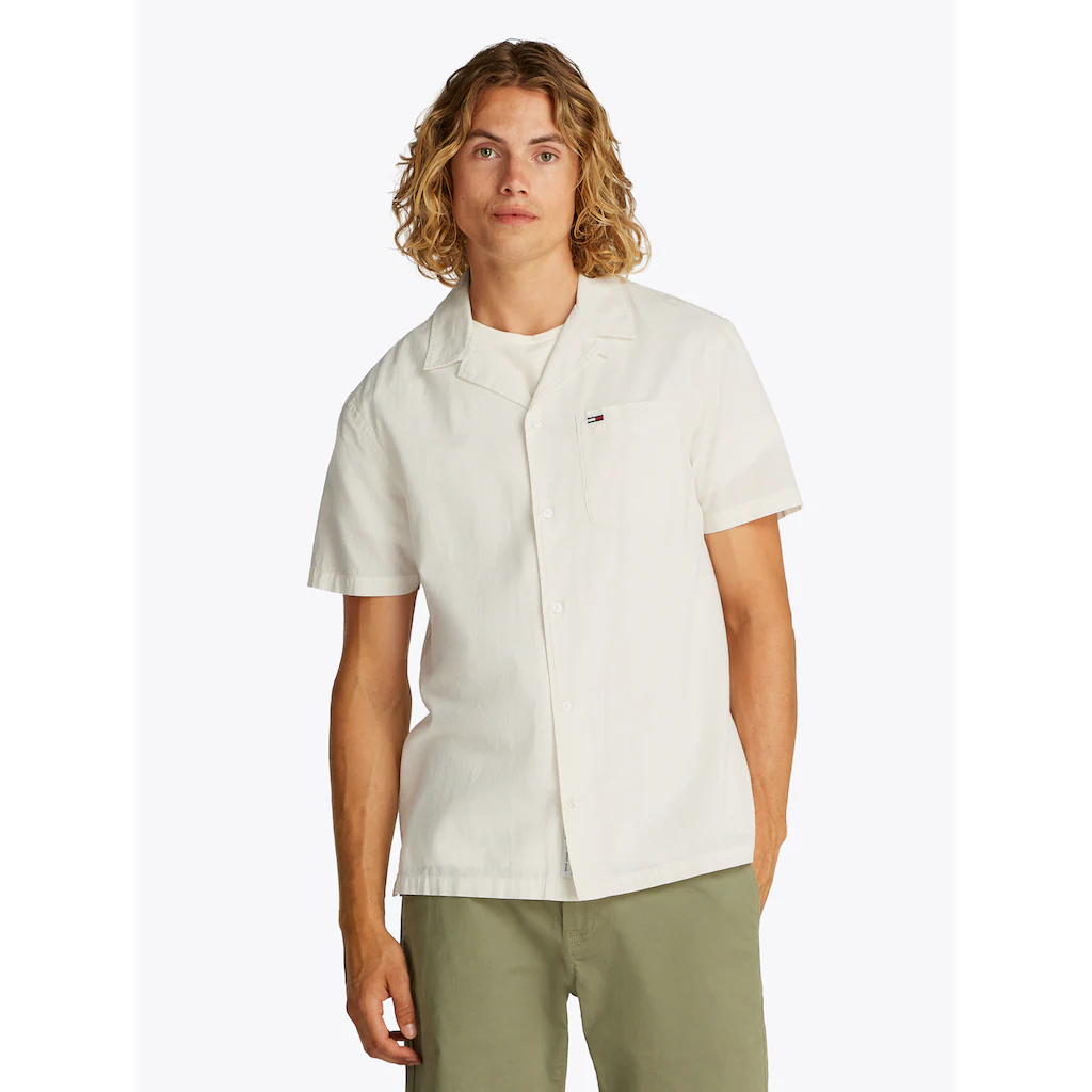 Tommy Jeans Kurzarmhemd »TJM LINEN BLEND CAMP SS EXT« Mit V-Ausschnitt ▷ für