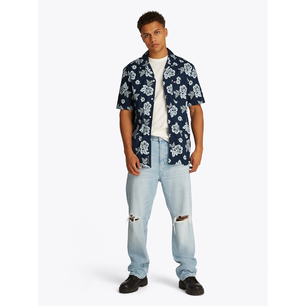 Tommy Jeans Kurzarmhemd »TJM REG SLUB AOP SS SHIRT EXT«