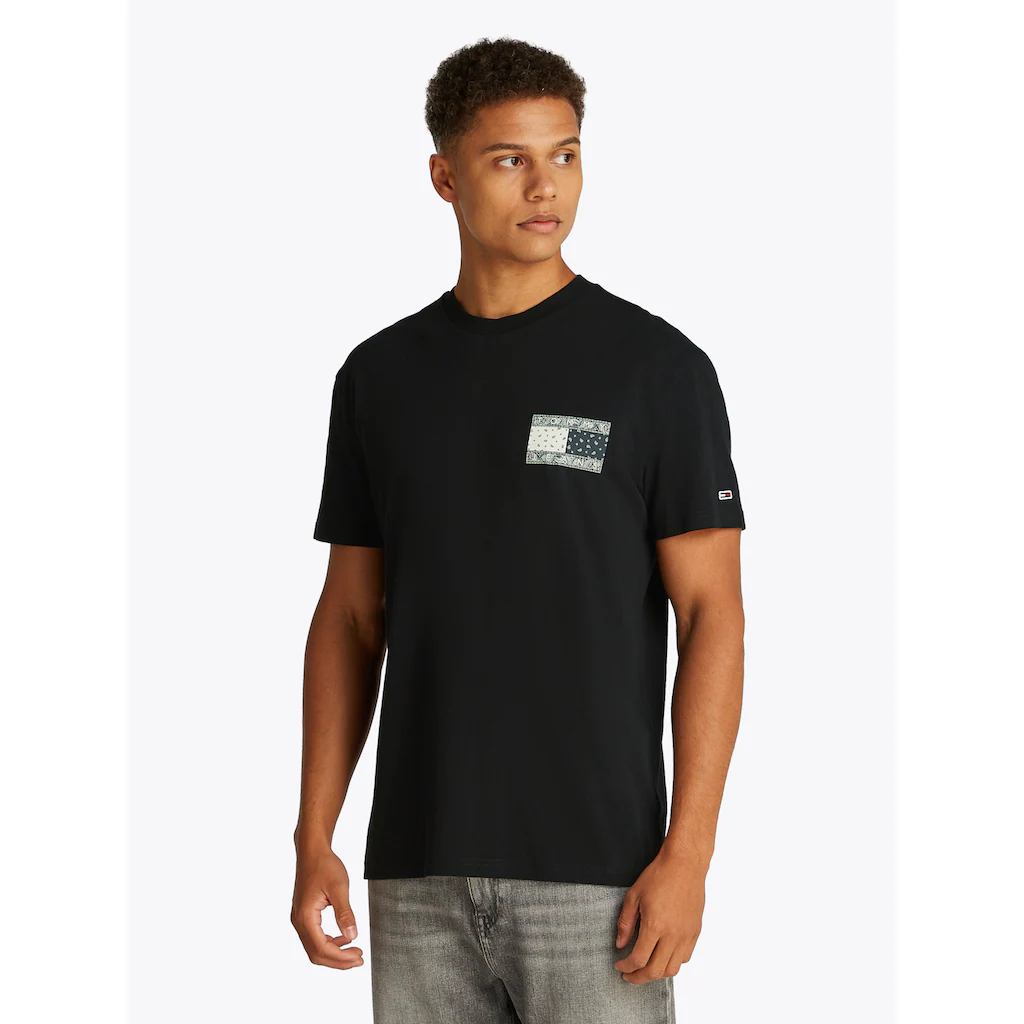 Tommy Jeans Kurzarmshirt »TJM REG PAISLEY FLAG TEE EXT« Mit Rundhalsausschnitt ▷ kaufen