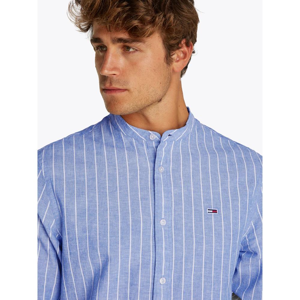 Tommy Jeans Langarmhemd »TJM LINEN MIX BND STP SHRT EXT« Mit Rundhalsausschnitt ▷ Für