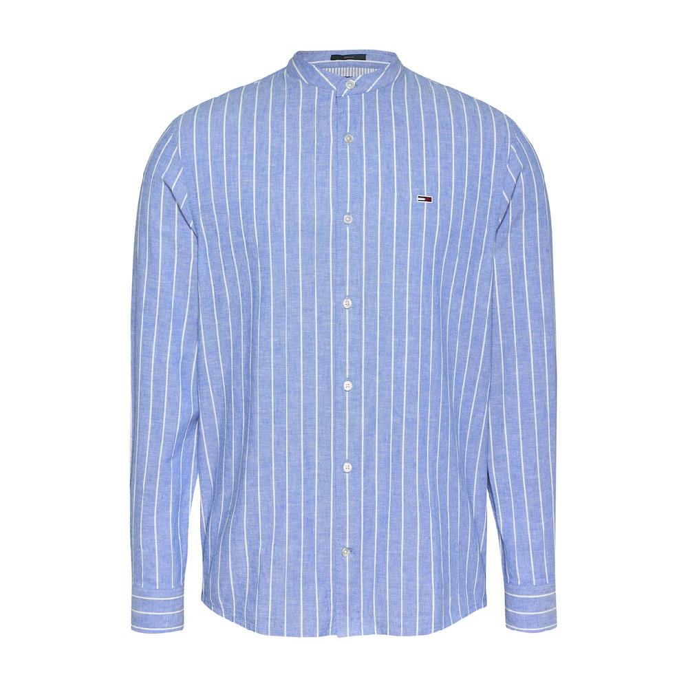 Tommy Jeans Langarmhemd »TJM LINEN MIX BND STP SHRT EXT« Mit Rundhalsausschnitt ▷ Für