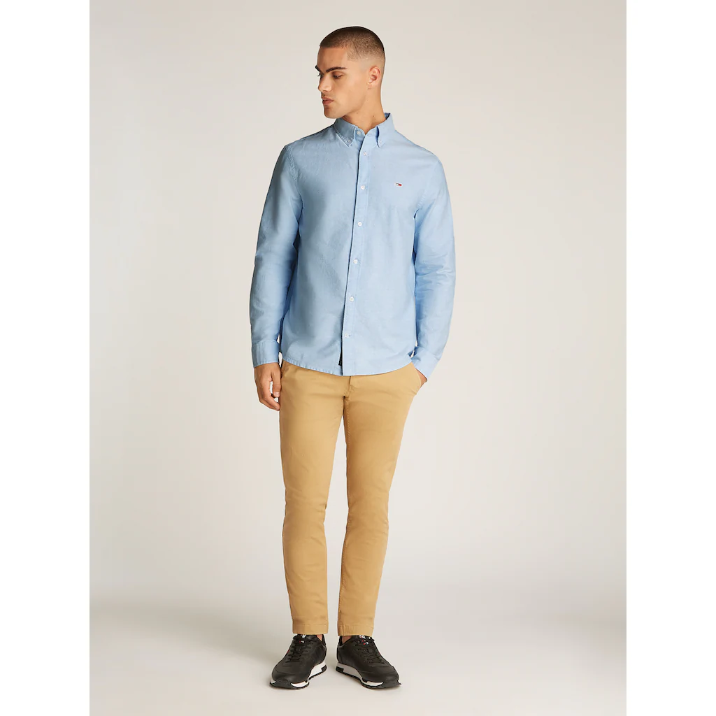 Tommy Jeans Langarmhemd »TJM REG OXFORD SHIRT EXT« Mit Logostickerei ▷ Kaufen