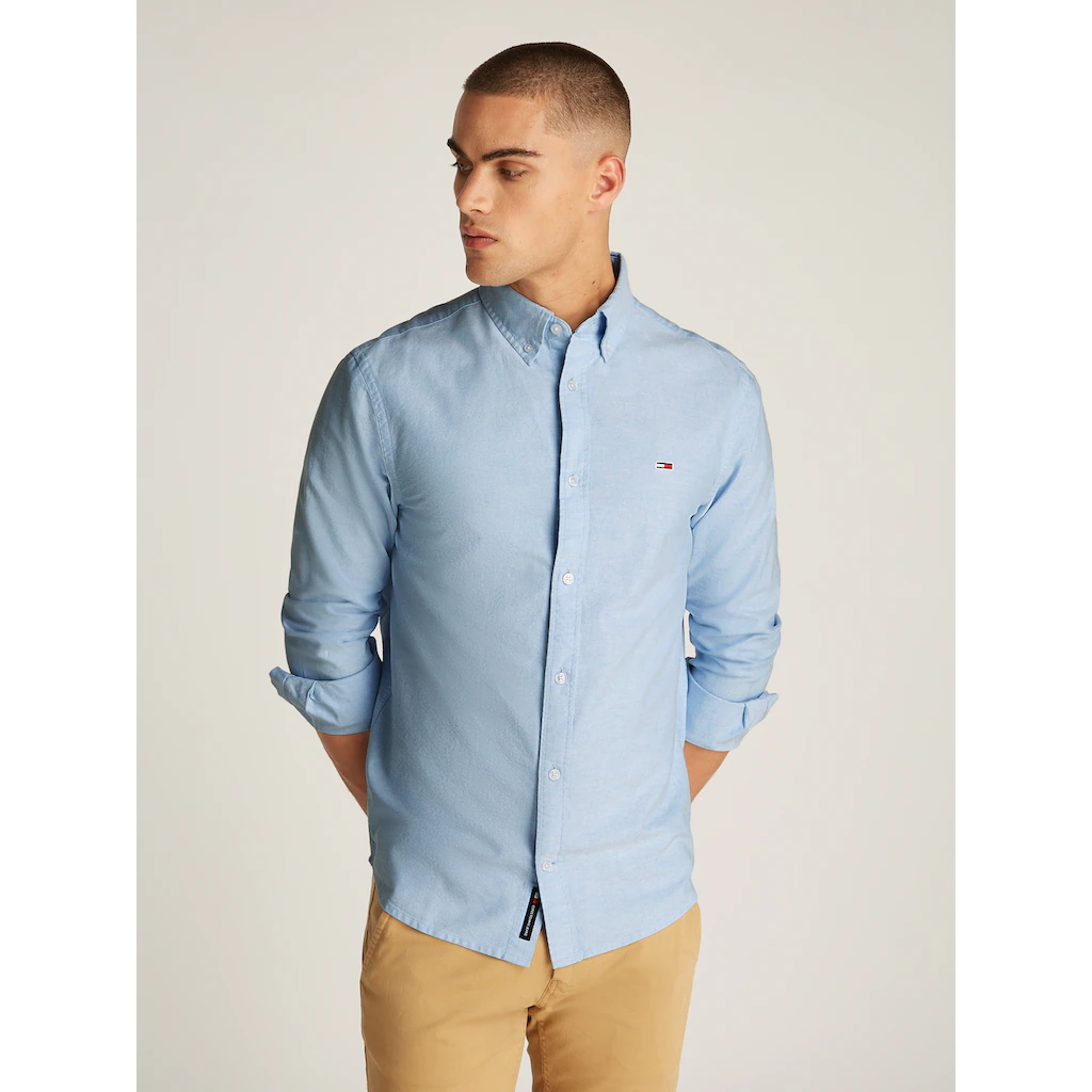Tommy Jeans Langarmhemd »TJM REG OXFORD SHIRT EXT« mit Logostickerei ▷ kaufen