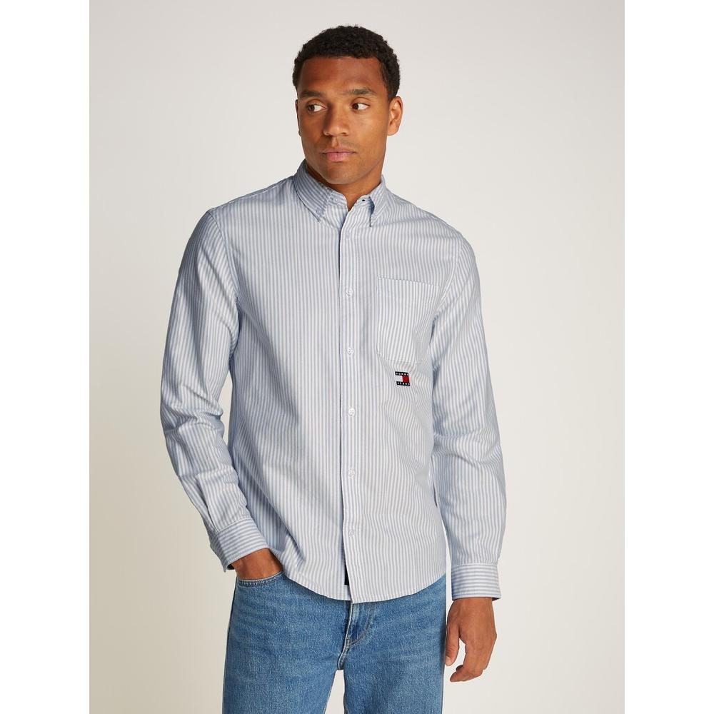 Tommy Jeans Langarmhemd »TJM STRIPE OXFORD SHIRT EXT« mit Logostickerei ▷ für
