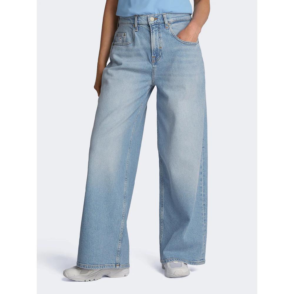 Tommy Jeans Loose-fit-Jeans »Charlie Mid Rise Lose Wide« Mit Logostickerei