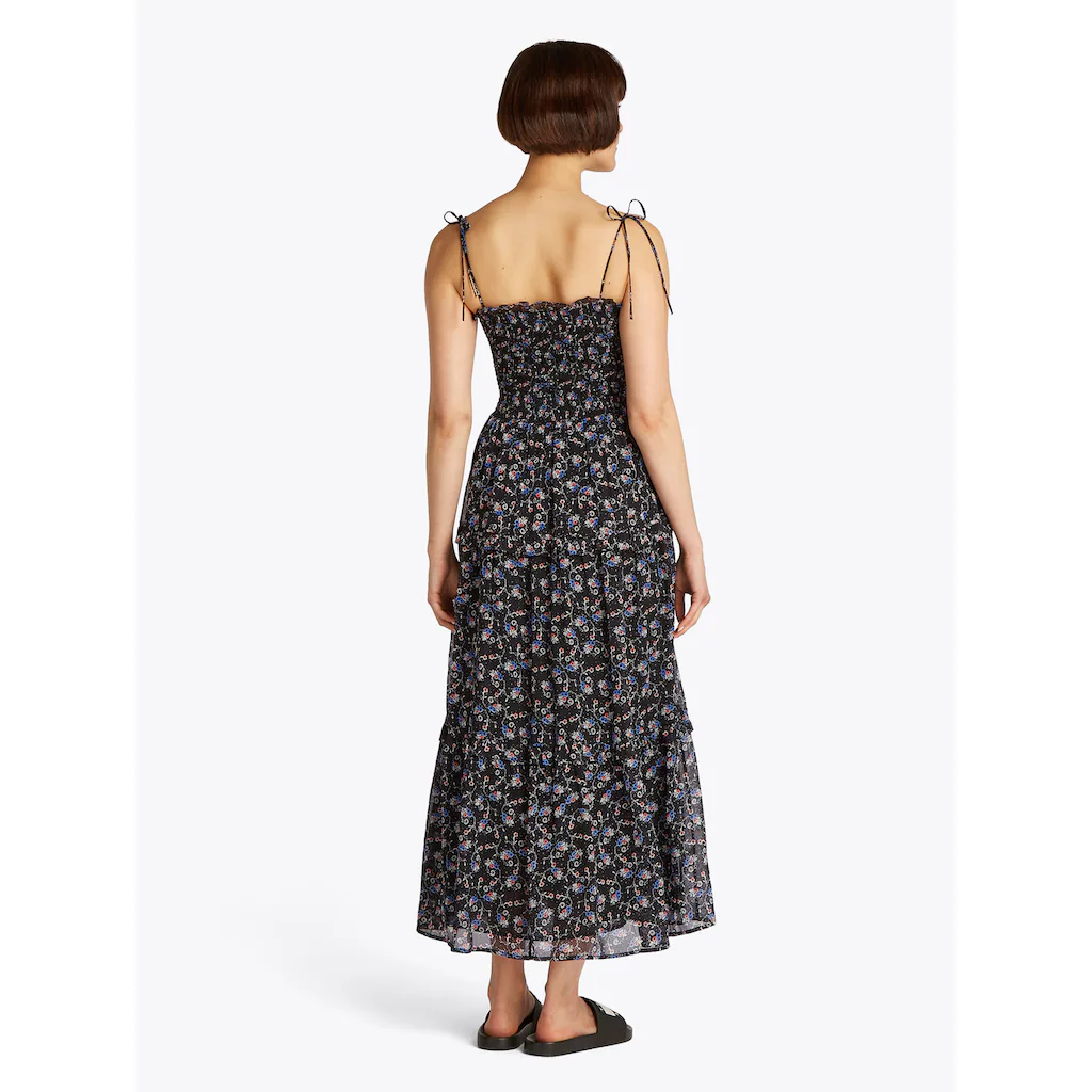 Tommy Jeans Maxikleid »TJW AOP CHIFFON MAXI DRESS EXT« Mit Allover-Print Rüschen