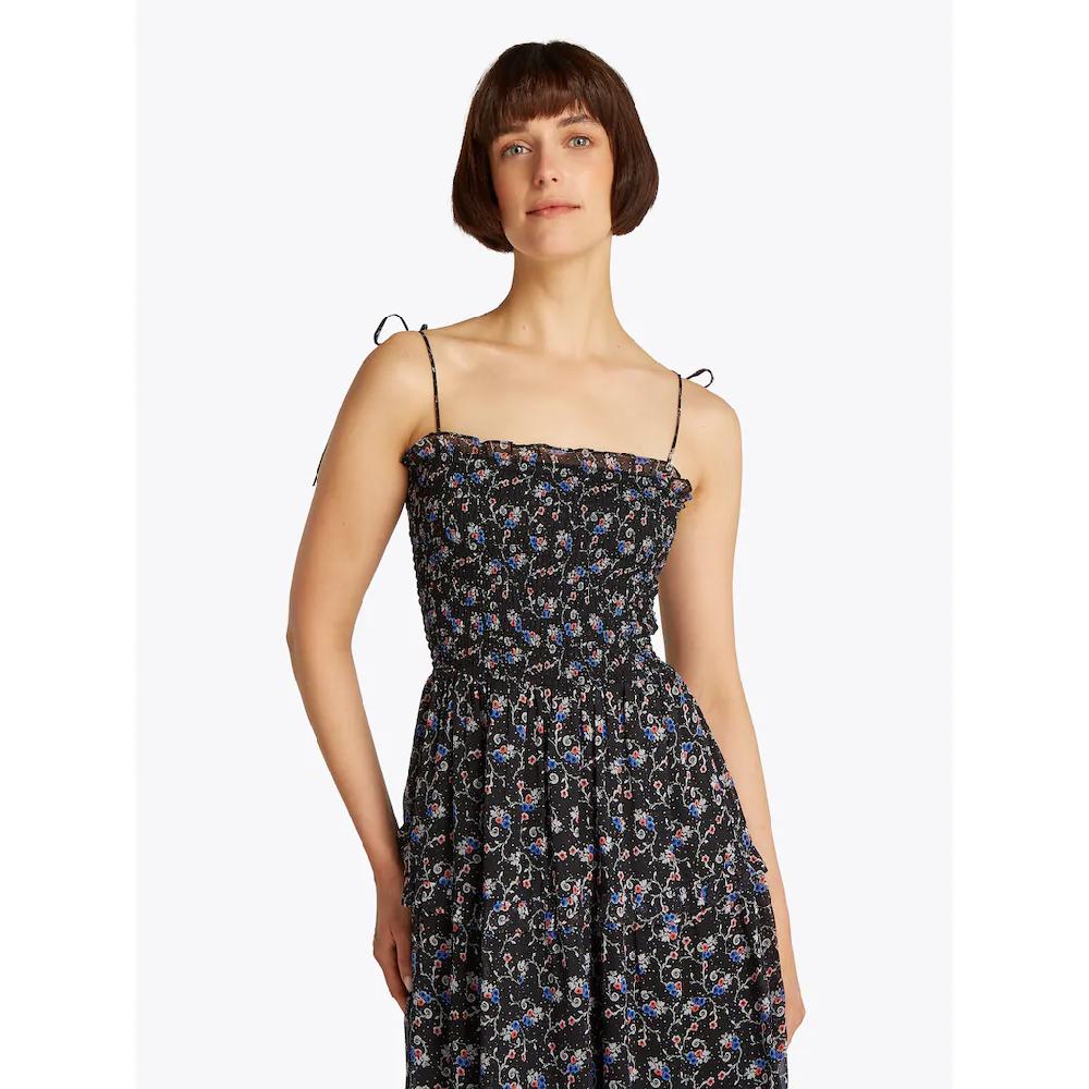 Tommy Jeans Maxikleid »TJW AOP CHIFFON MAXI DRESS EXT« Mit Allover-Print Rüschen