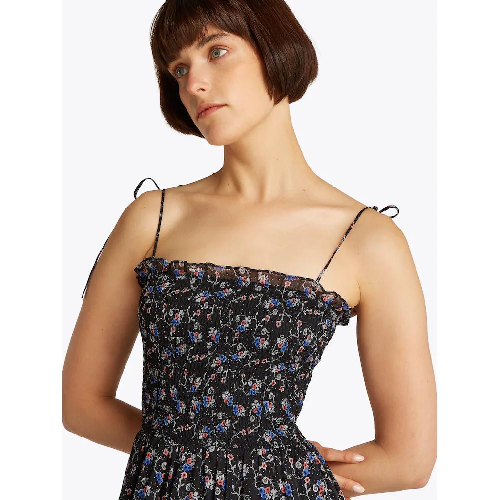 Tommy Jeans Maxikleid »TJW AOP CHIFFON MAXI DRESS EXT« Mit Allover-Print Rüschen