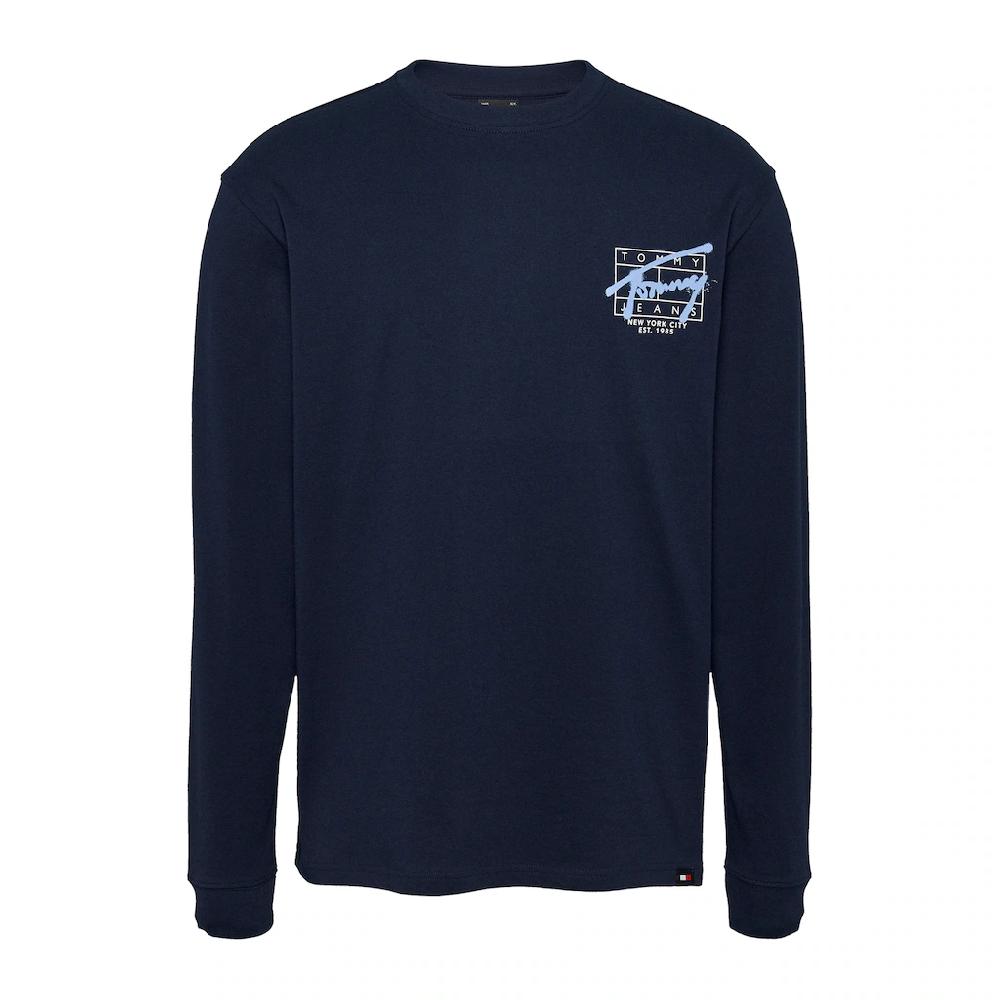 Tommy Jeans Plus Longsleeve »TJM REG SPRAY TEE LS EXT« Große Größen Mit Großem Print Auf Dem Rücken ▷ Bestellen