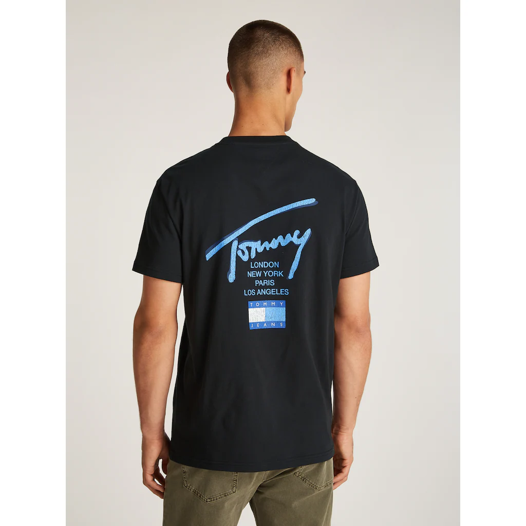 Tommy Jeans Plus Rundhalsshirt »TJM REG TOMMY SIGN CITY TEE EXT« In Großen Größen Logstickerei Am Ärmel Logodruck