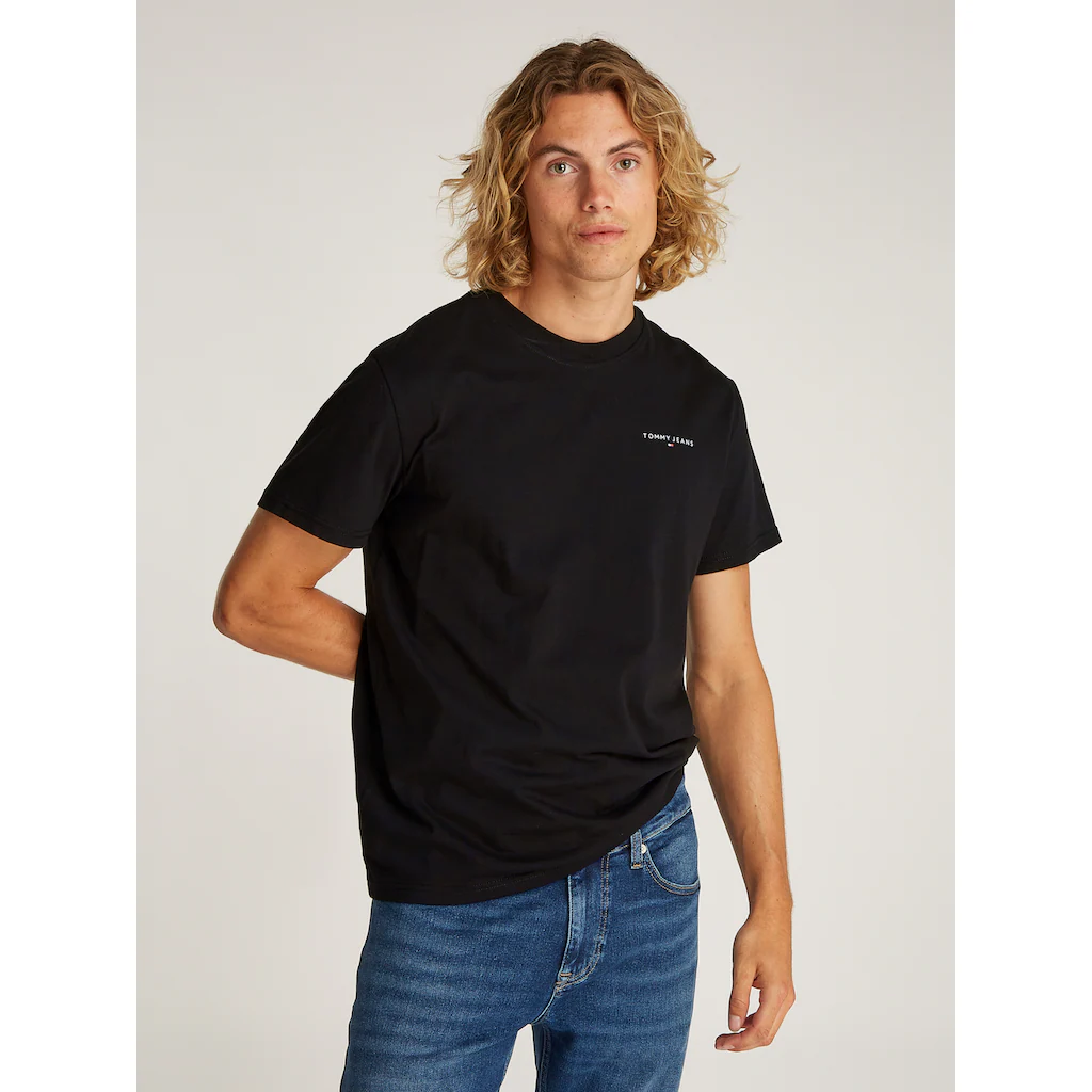 Tommy Jeans Plus Rundhalsshirt »TJM SLIM LINEAR CHEST SS TEE EXT« In Großen Größen Logodruck ▷ Bestellen
