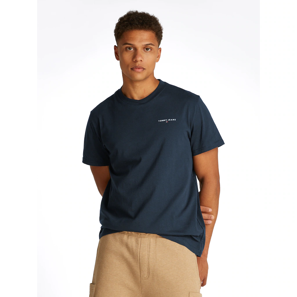 Tommy Jeans Plus Rundhalsshirt »TJM SLIM LINEAR CHEST SS TEE EXT« in Großen Größen Logodruck ▷ bestellen