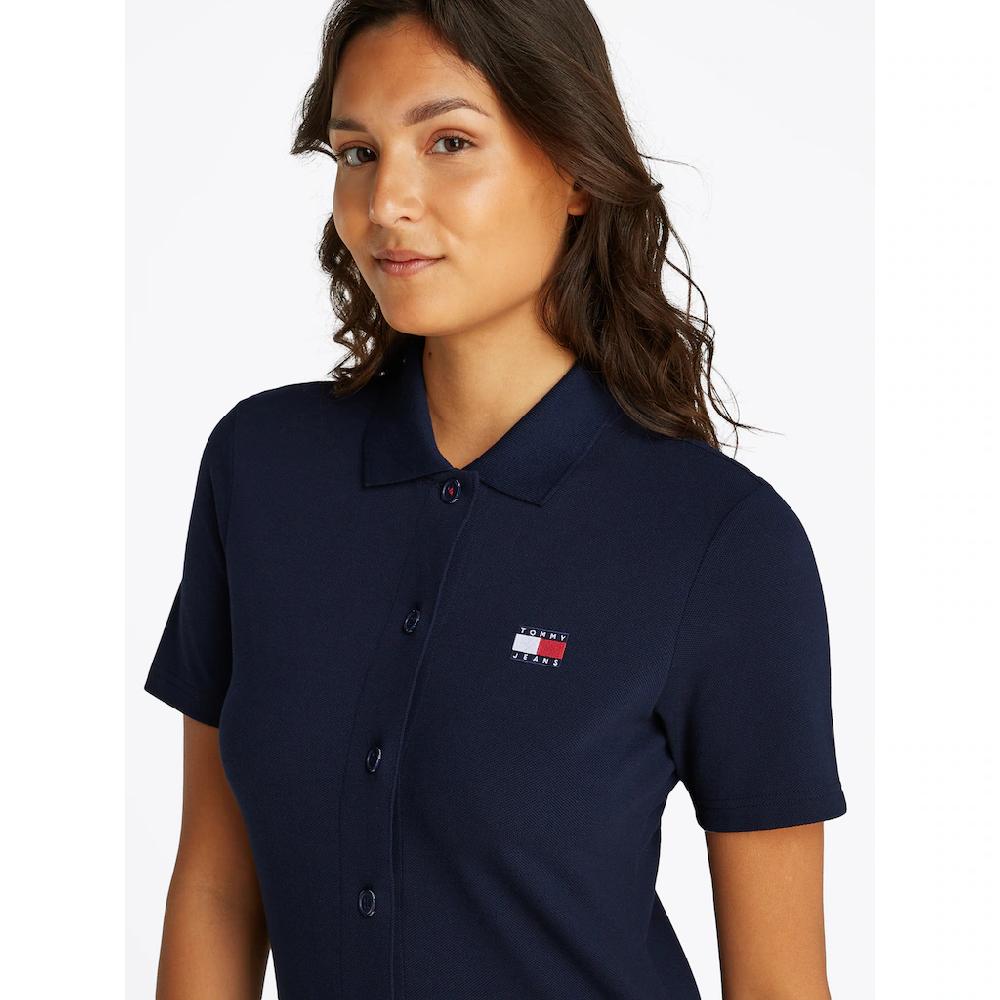 Tommy Jeans Polokleid »TJW BADGE PIQUE POLO DRESS« Mit Logo-Badge
