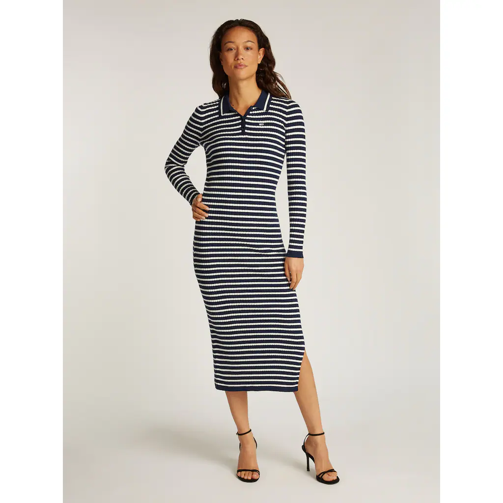 Tommy Jeans Polokleid »TJW LS POLO MIDI DRESS« in Midi-Länge