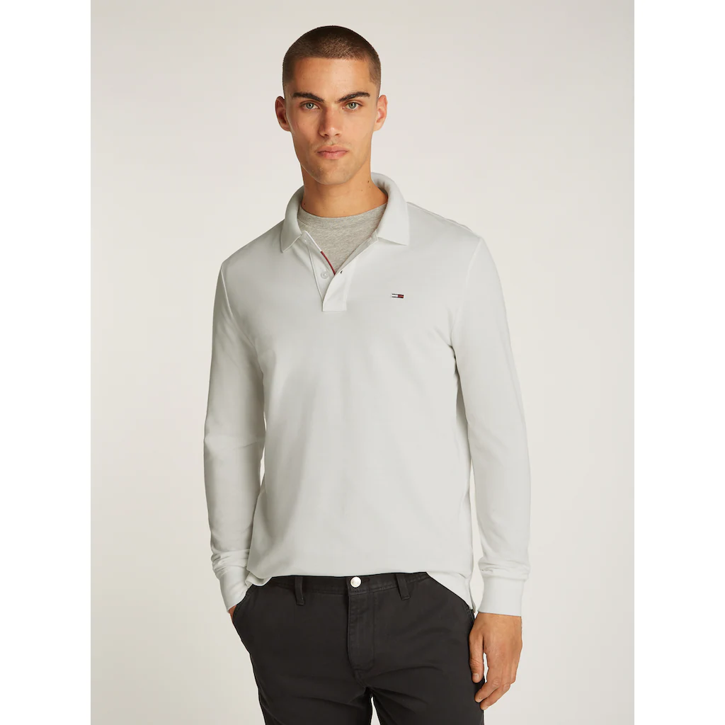 Tommy Jeans Poloshirt »TJM SLIM PLACKET POLO LS EXT« mit Logostickerei ▷ kaufen