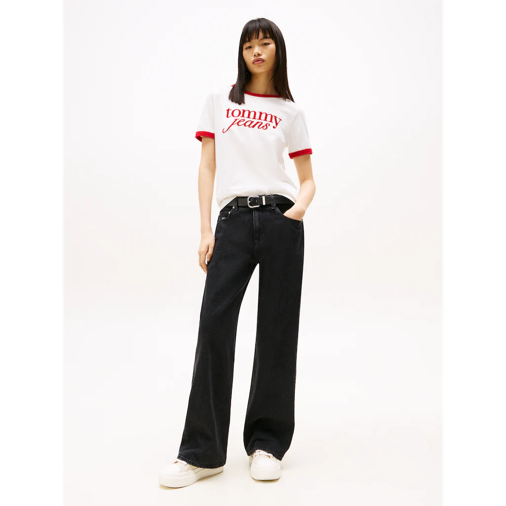 Tommy Jeans Relax-fit-Jeans »Mia Mid Rise Relaxed Straight« In Blauer Waschung Mit Hammerschlaufe