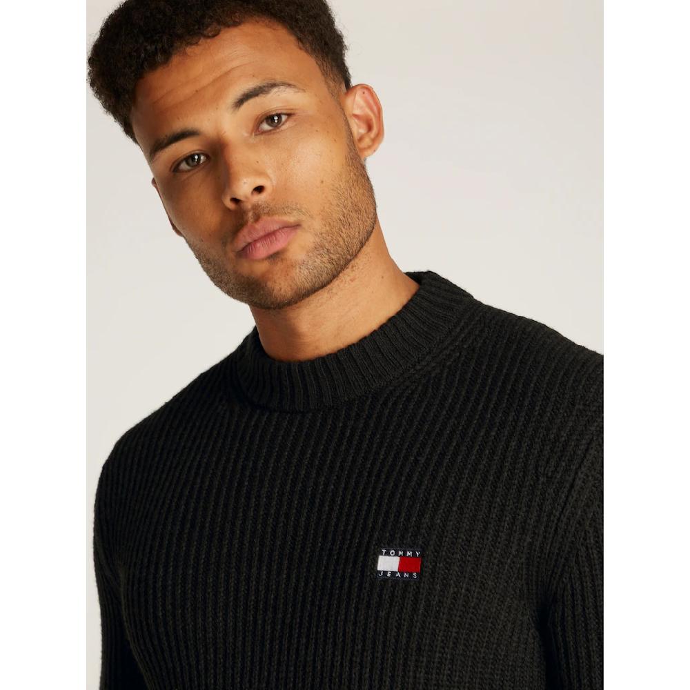 Tommy Jeans Rundhalspullover »TJM REG BADGE TEXTURED CNECK EXT« In Unifarbe ▷ Bestellen