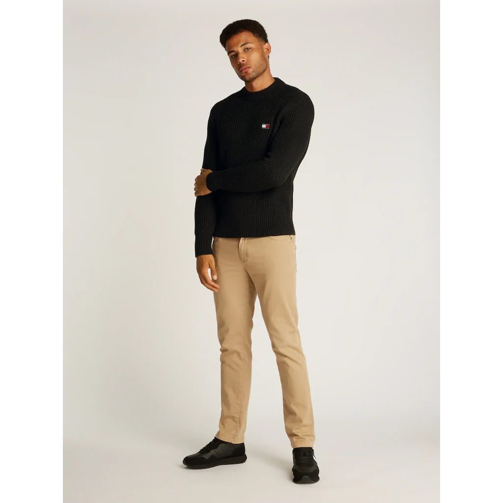 Tommy Jeans Rundhalspullover »TJM REG BADGE TEXTURED CNECK EXT« In Unifarbe ▷ Bestellen