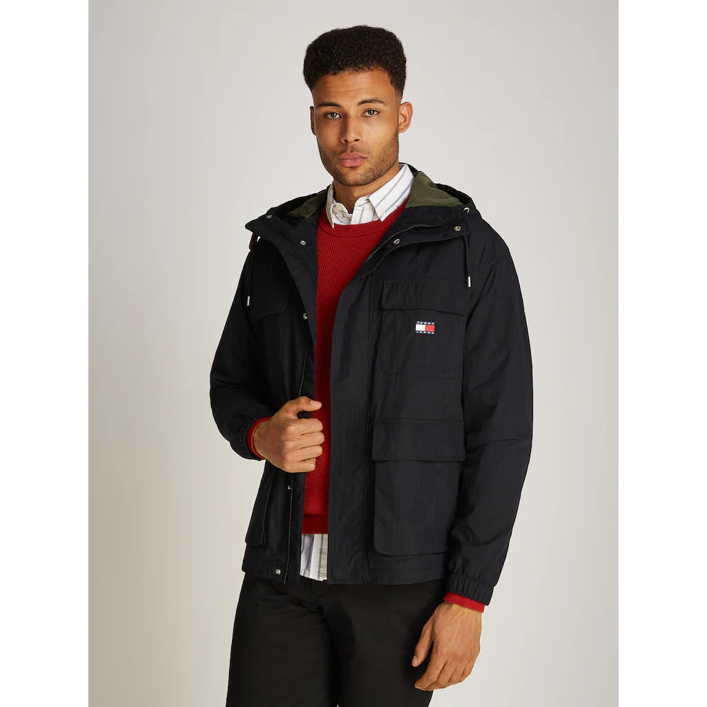 Tommy Jeans Sommerjacke »TJM UTILITY PARKA« mit Kapuze mit Logoprägung