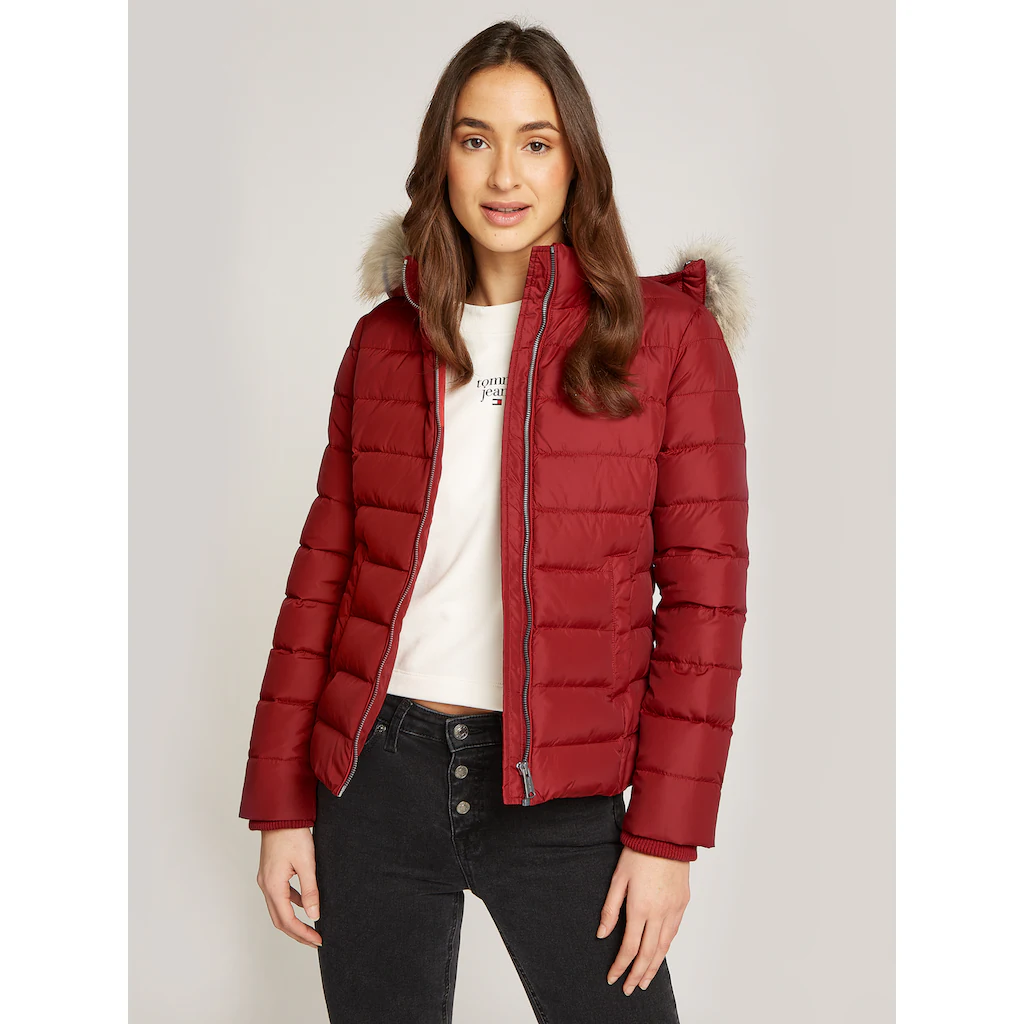 Tommy Jeans Steppjacke »TJW BASIC HOODED DOWN JACKET EXT« Mit Kapuze Mit Logostickerei