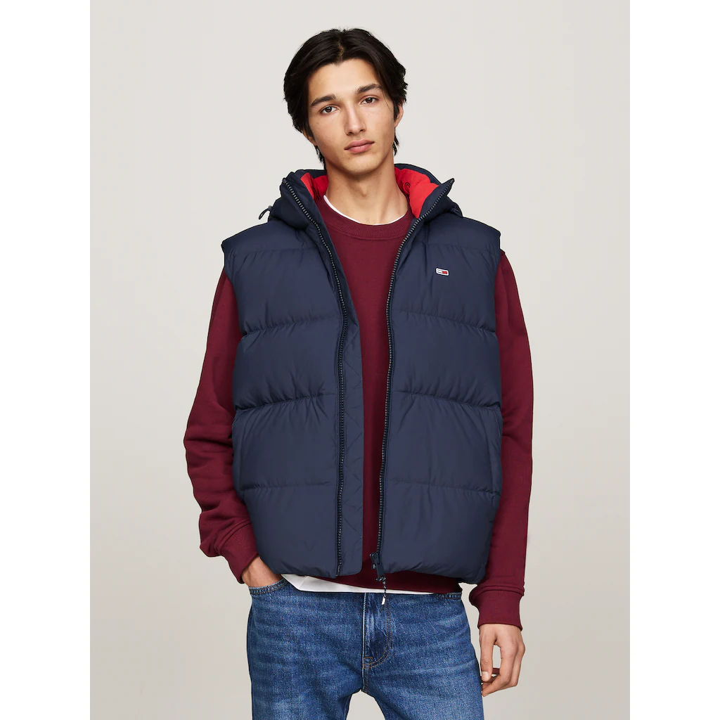 Tommy Jeans Steppweste »TJM ESSENTIAL DOWN VEST EXT« abnehmbare Kapuze mit Kordelzug ▷ für