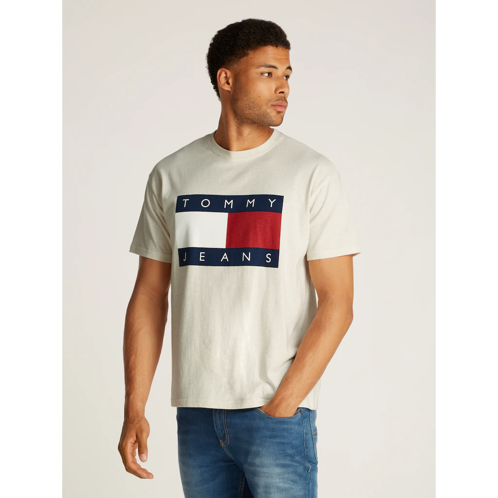 Tommy Jeans T-Shirt »TJM RLX MELANGE BIG FLAG TEE« mit großem Logo ▷ bestellen