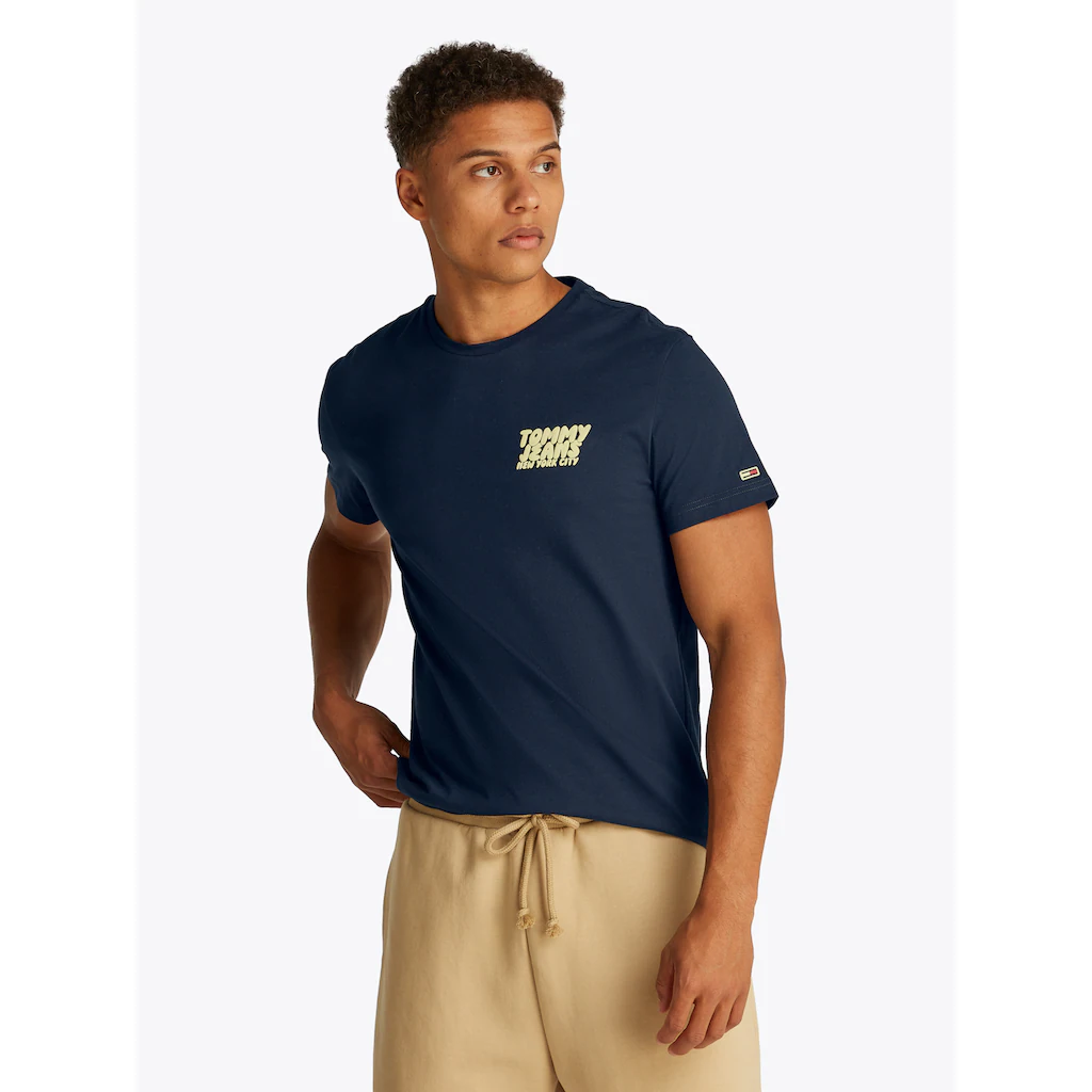 Tommy Jeans T-Shirt »TJM SLIM BUBBLE PRINT SS TEE EXT« mit gummierten Print ▷ kaufen
