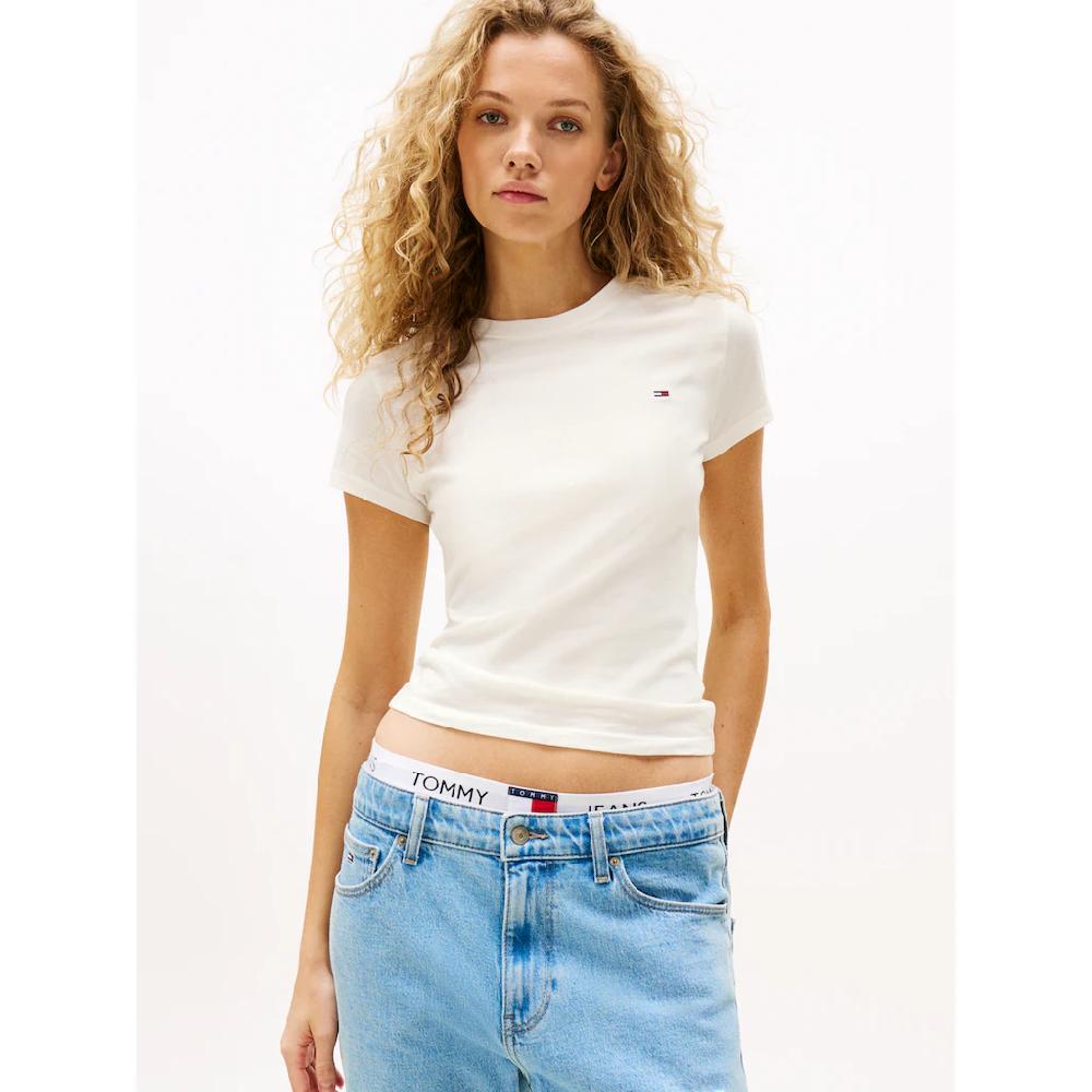 Tommy Jeans T-Shirt »TJW 2PACK C-NECK TEE« (Packung 2 Tlg. 2er) Mit Logo-Stickerei