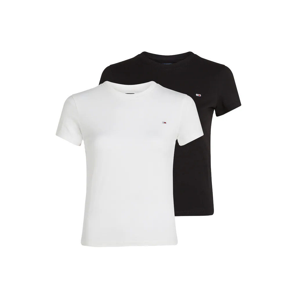 Tommy Jeans T-Shirt »TJW 2PACK C-NECK TEE« (Packung 2 tlg. 2er) mit Logo-Stickerei