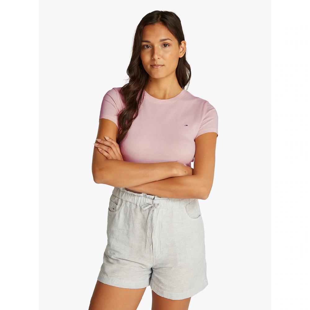 Tommy Jeans T-Shirt »TJW SLIM C-NECK TEE« mit Logo-Stickerei