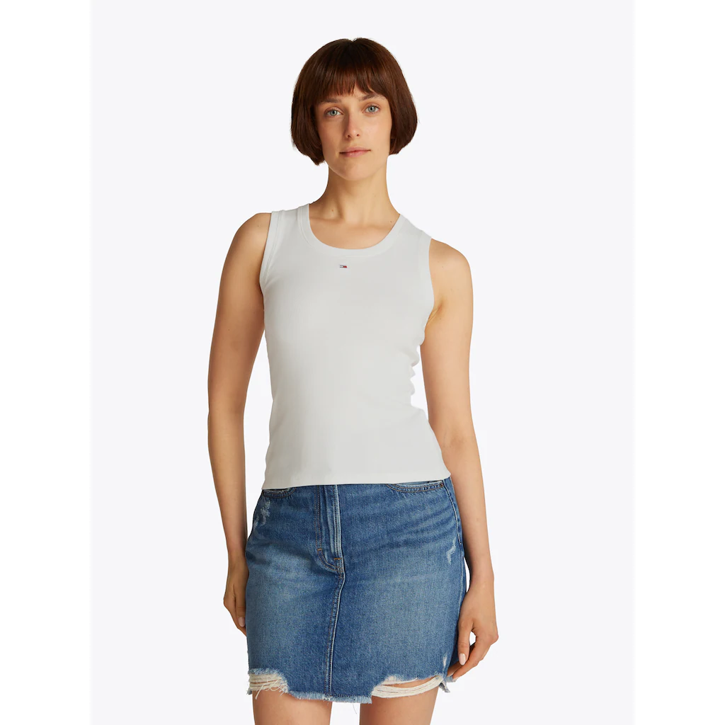 Tommy Jeans Tanktop »TJW ESSENTIAL RIB TANK EXT« Mit Logostickerei