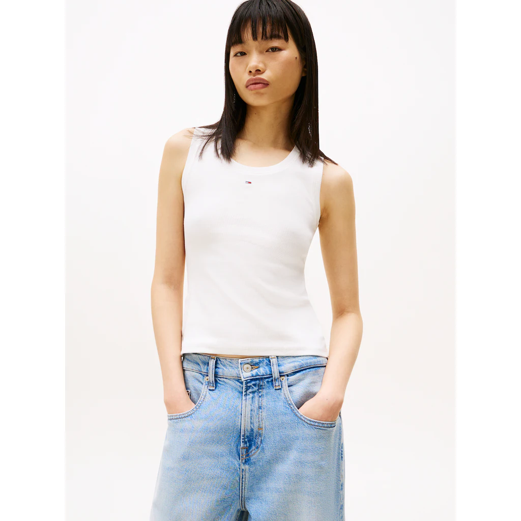 Tommy Jeans Tanktop »TJW ESSENTIAL RIB TANK EXT« mit Logostickerei