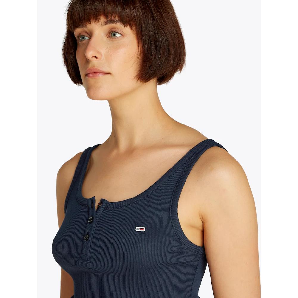 Tommy Jeans Tanktop »TJW SLIM BUTTON TANK« Mit Knopf