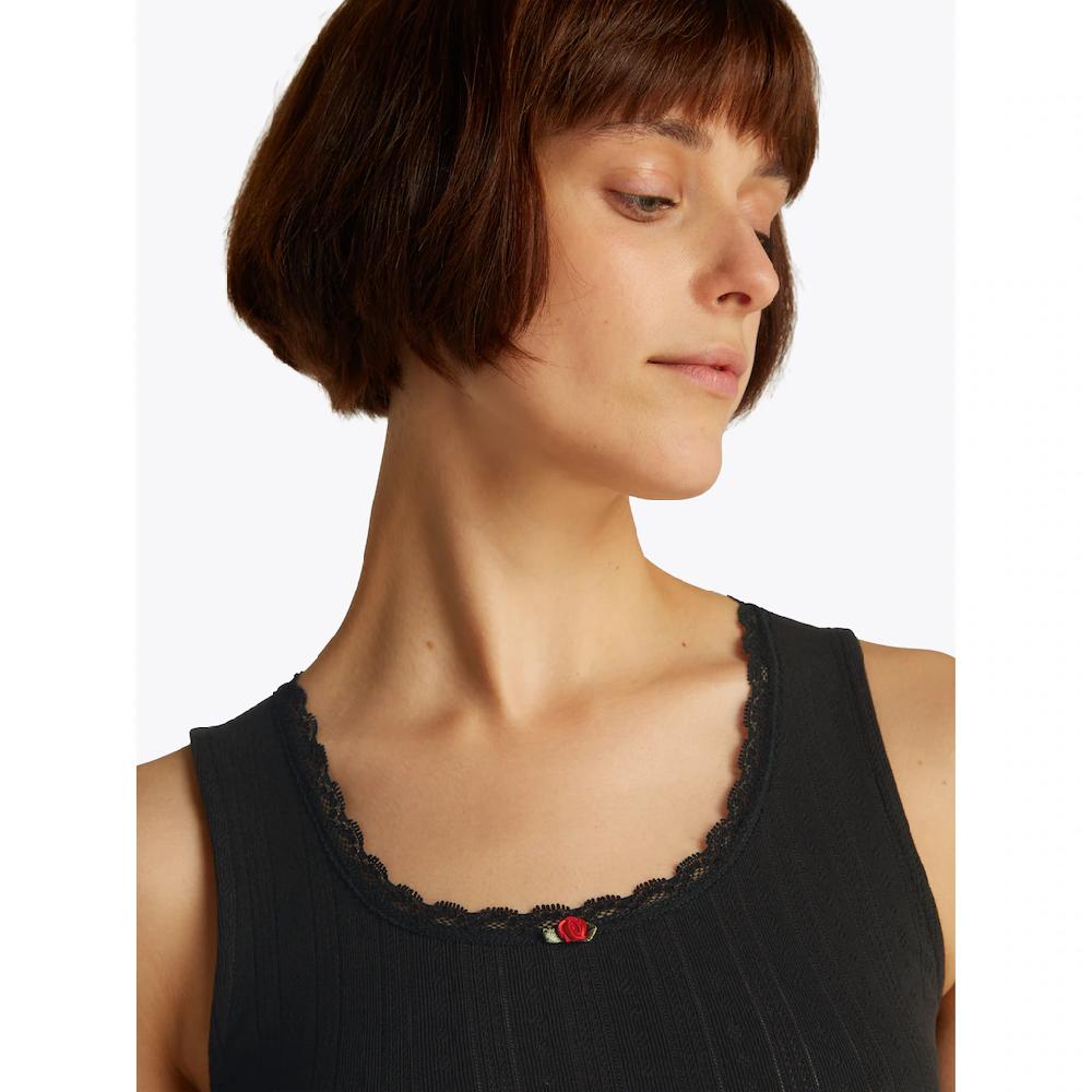 Tommy Jeans Tanktop »TJW SLIM POINTELLE TANK TOP« Mit Spitze Mit Lochmuster