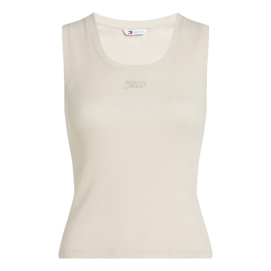 Tommy Jeans Tanktop »TJW SLIM SCRIPT RIB TANK TOP« Mit Logostickerei
