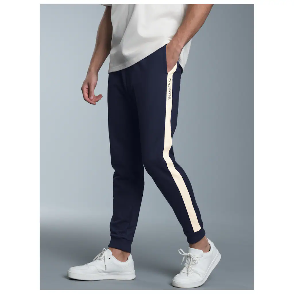Trigema Jerseyhose »TRIGEMA Jogginghose mit kontrastfarbigen Seitenstreifen« (1 tlg.)
