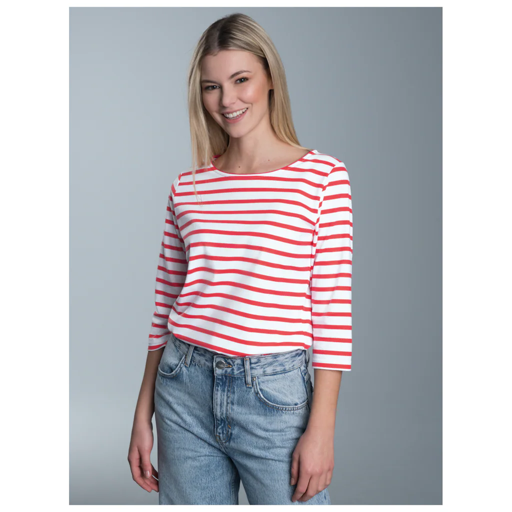 Trigema Longsleeve »TRIGEMA Dreiviertelarm Shirt mit Ringelmuster« (1 tlg.)