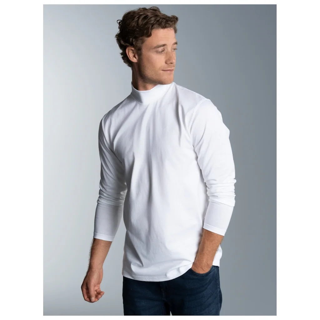 Trigema Longsleeve »TRIGEMA Langarm Shirt Mit Stehkragen« (1 Tlg.)