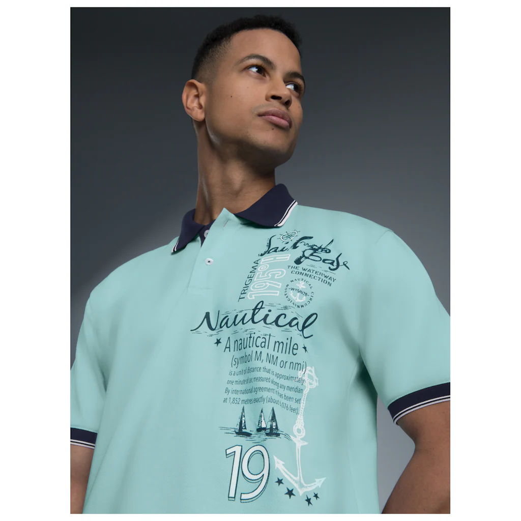 Trigema Poloshirt »TRIGEMA Poloshirt mit maritimem Printmotiv« (1 tlg.)