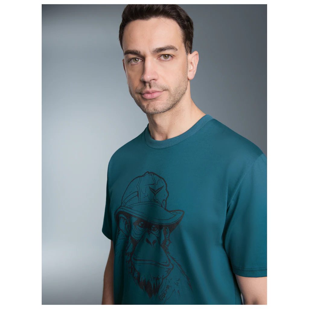 Trigema T-Shirt »TRIGEMA T-Shirt mit Affen-Printmotiv« (1 tlg.)