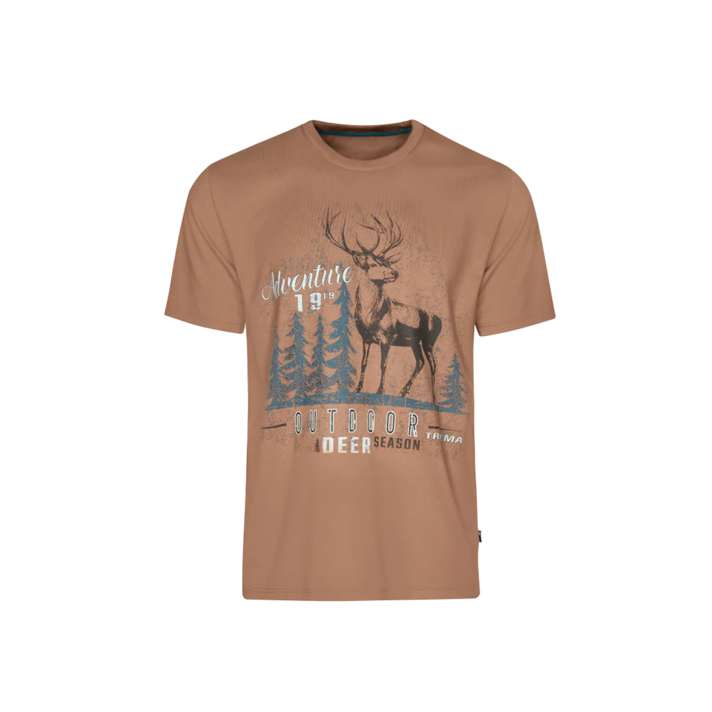 Trigema T-Shirt »TRIGEMA T-Shirt Mit Großem Hirsch-Printmotiv« (1 Tlg.)