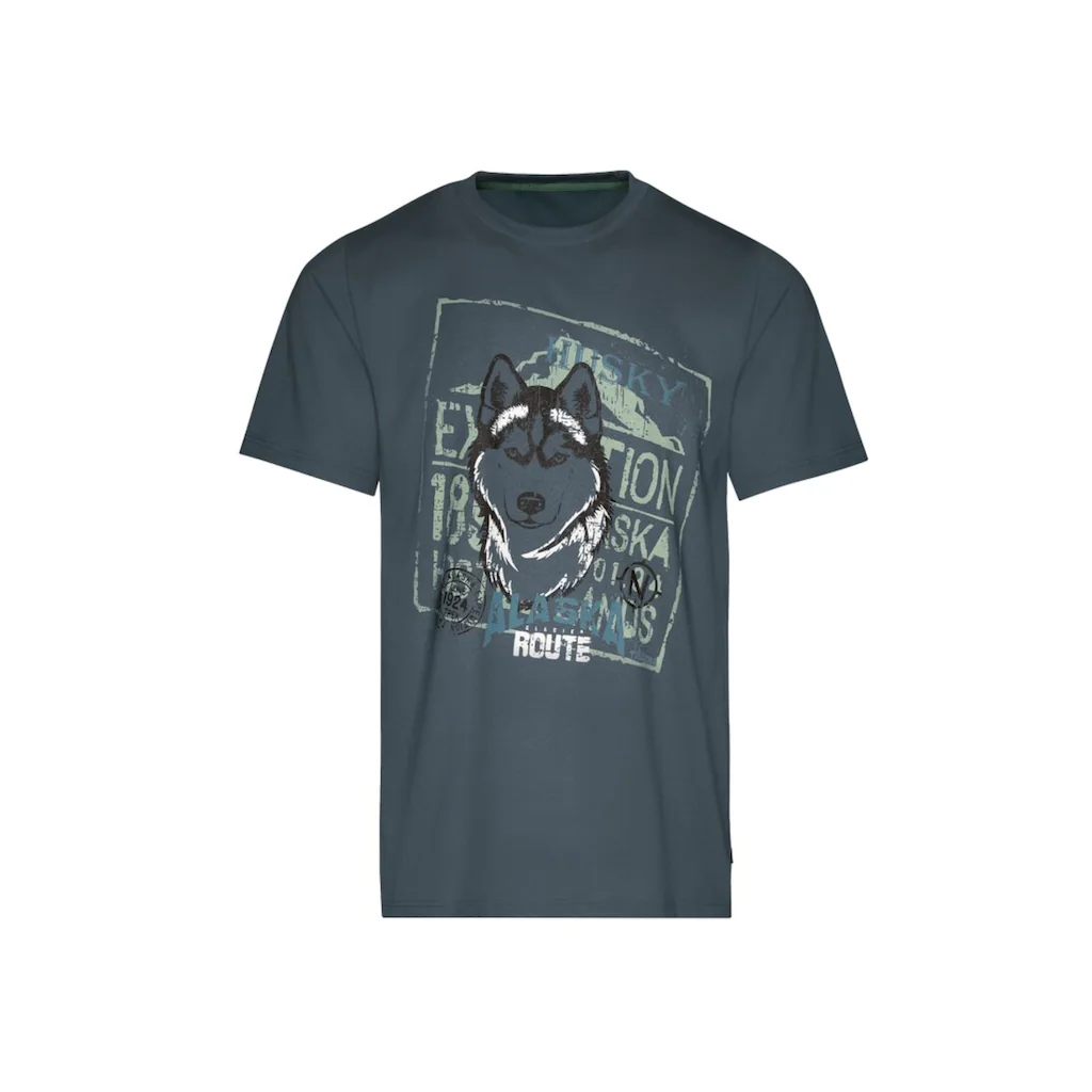 Trigema T-Shirt »TRIGEMA T-Shirt Mit Großem Husky-Printmotiv« (1 Tlg.)
