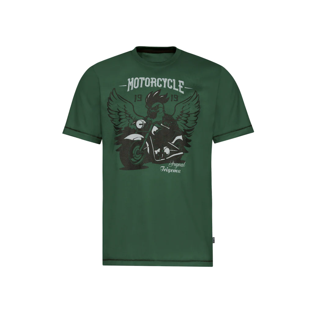 Trigema T-Shirt »TRIGEMA T-Shirt Mit Großem Motorrad-Printmotiv« (1 Tlg.)